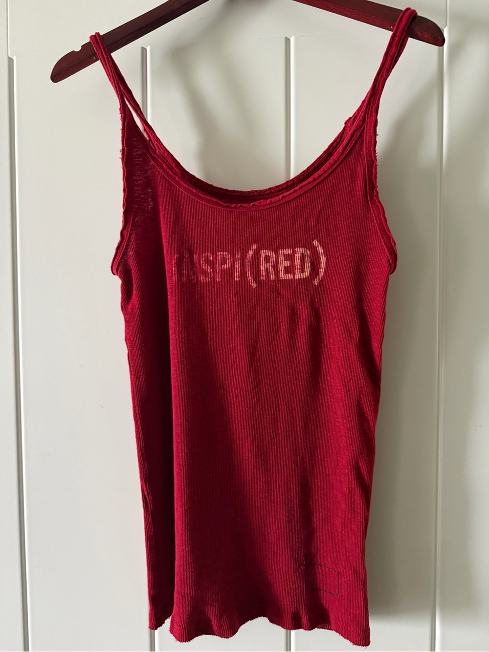 GAP Product Red Red Ribbed Logo Tank Top